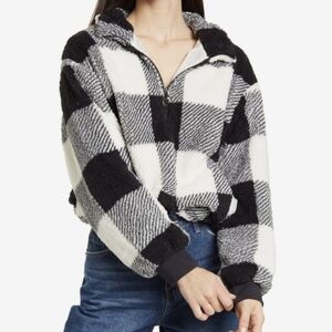 ABOUND Check Print Half Zip Pullover
